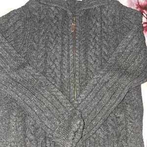 Valerie Stevens Charcoal Zip-Up Sweater